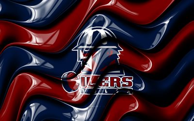 tulsa oilers 3d logo, 4k, siniset punaiset 3d aallot, echl, jääkiekko, tulsa oilersin lippu, luova, tulsa oilersin logo, tulsa oilersin tunnus, amerikkalainen jääkiekkojoukkue, tulsa oilers