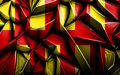 bandera de northumberland, 4k, textura creativa 3d, bandera 3d de northumberland, condados ceremoniales, inglaterra, arte 3d, bandera de la región de northumberland, northumberland