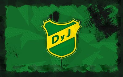 defensa y justicia grunge logo, 4k, división de primera argentina, fondo de grunge verde, fútbol, defensa y justicia emblema, fútbol americano, defensa y logotipo de justicia, defensa y justicia, club de fútbol argentino, defensa y justicia fc