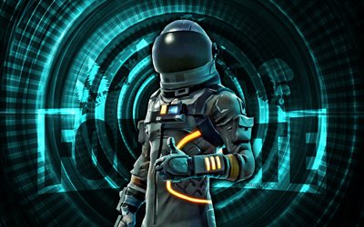 voyager sombre fortnite, 4k, fond en spirale turquoise, fortnite, créatif, peau de voyager foncé, peau de voyager foncé de fortnite, voyager sombre, personnages fortnite