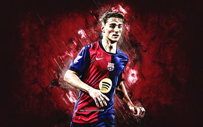 gavi, fc barcelona, spanischer fußballspieler, pablo martin paez gavira, burgund stein hintergrund, grunge  kunst, la liga, spanien, katalonien, gavi barcelona, fußball