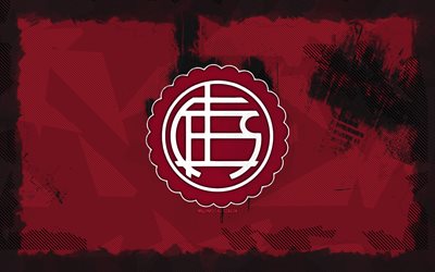 ca lanus grunge logo, 4k, division des primera argentine, contexte grunge violet, football, ca lanus emblem, logo ca lanus, ca lanus, club de football argentin, lanus fc