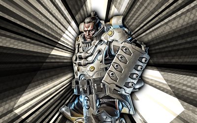 4k, gibraltar, legends apex, fond de rayons bruns, art abstrait, skins de légendes apex, personnages apex legends, gibraltar apex legends, art créatif