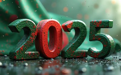 2025 Bangladesh, 4k, travel to Bangladesh 2025, flag of Bangladesh, Bangladesh 2025 digits, 3d art, Bangladesh flag, 2025 3d digits, Bangladesh, 2025 concepts
