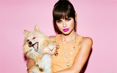 Xenia Deli, modelos, chicas, 2016, la belleza, el perro, morena