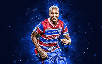 4k, deyversen, blå abstrakt bakgrund, fortaleza fc, brasiliansk serie a, brasiliansk fotbollsspelare, deyversen 4k, blå neonljus, deyverson brum silva acosta, fortaleza ec, deyversen fortaleza