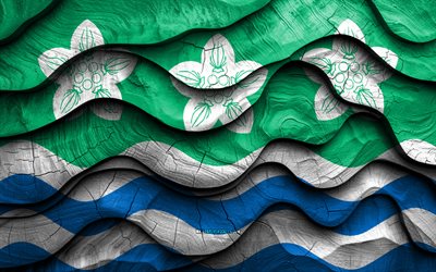 4k, bandera de cumberland, condados de inglaterra, banderas de ondas 3d de madera, día de cumberland, inglaterra, bandera de madera de cumberland, reino unido, condados ingleses, cumberland