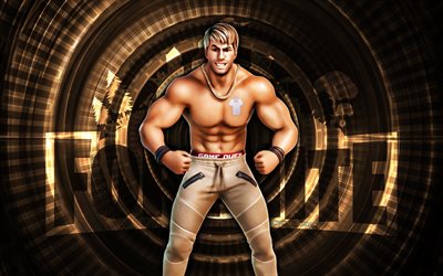 Dude Fortnite, 4k, brown spiral background, Fortnite, creative, Dude Skin, Fortnite Dude Skin, Dude, Fortnite characters