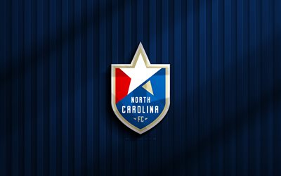 4k, north carolina fc 3d logo, usl, mavi 3d arka plan, futbol, kuzey carolina fc amblemi, north carolina fc logosu, kuzey carolina fc, amerikan futbol kulübü, fc kuzey carolina