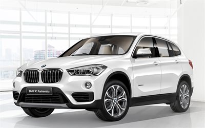 BMW X1 sDrive18i Fashionista, 4k, JP-spec, 2017 cars, crossovers, F48, White BMW X1, 2017 BMW X1, BMW X1 F48, german cars, BMW