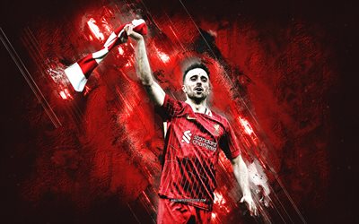 diogo jota, liverpool fc, calciatore portoghese, liverpool, grunge art, sfondo di pietra rossa, campioni di liverpool fc, premier league, inghilterra, calcio, jota liverpool