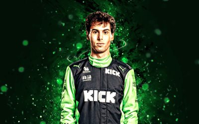 gabriel bortoleto, 4k, luci al neon verde, kick sauber, formula 1, driver da corsa brasiliani, gabriel bortoleto 4k, f1, sauber motorsport, gabriel bortoleto kick sauber