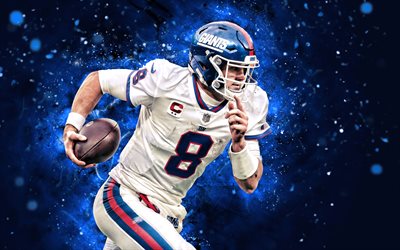 graham gano, 4k, blå neonljus, new york giants, nfl, amerikanska fotbollsspelare, graham gano 4k, amerikansk fotboll, national football league, graham gano new york giants