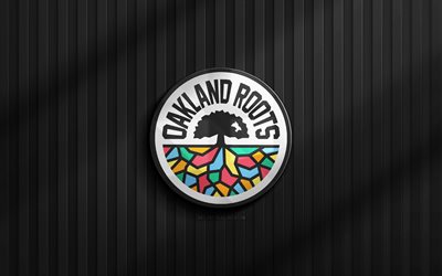 4k, logo oakland roots sc 3d, usl, fond 3d noir, football, oakland roots sc emblem, logo oakland roots sc, oakland roots sc, club de football américain, oakland roots fc