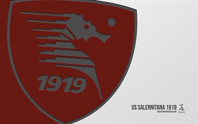 us salernitana logo, 4k, fond bordeaux, carbone, us salernitana 1919, emblème de salernitana américain, club de football italien, serie b, italie, nous salernitana, football, salernitana