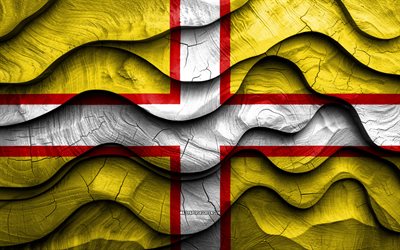 4k, bandera de dorset, condados de inglaterra, banderas de ondas 3d de madera, día de dorset, inglaterra, bandera de madera de dorset, reino unido, condados ingleses, dorset