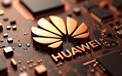huawei 3d  pronssilogo, 4k, pronssinen emolevy, huawei  logo, huawei  tunnus, pronssitekniikan tausta, huawei, tausta huawei  logolla