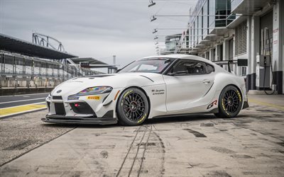 4k, Toyota GR Supra GT4 EVO2, supercars, 2025 cars, tuning, racing boxes, HDR, racing cars, 2025 Toyota GR Supra, japanese cars, Toyota