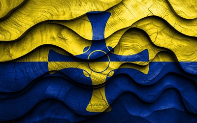 4k, durham flag, grafschaften englands, hölzerne 3d  wellenflaggen, tag von durham, flagge von durham, england, durham holzflagge, vereinigtes königreich, englische grafschaften, durham