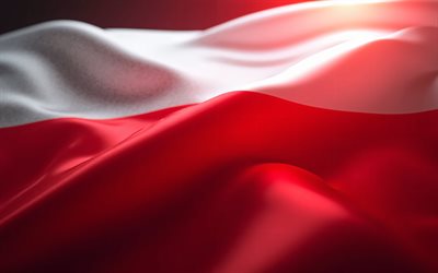 4k, Polish flag, close-up, European countries, Day of Poland, flag of Poland, Poland fabric flag, Europe, Polish national symbols, Poland flag, Poland