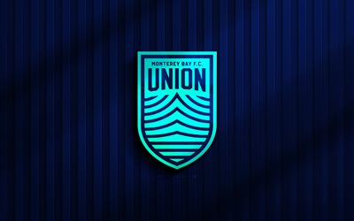 4k, monterey bay fc 3d logosu, usl, mavi 3d arka plan, futbol, monterey bay fc amblemi, monterey bay fc logosu, monterey bay fc, amerikan futbol kulübü, monterey körfezi