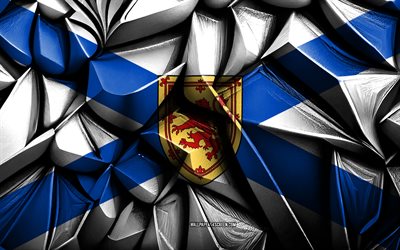 Flag of Nova Scotia, 4k, 3d creative texture, Nova Scotia 3d flag, Canada, Nova Scotia flag, 3d art, Nova Scotia, Provinces of Canada, Nova Scotia province flag