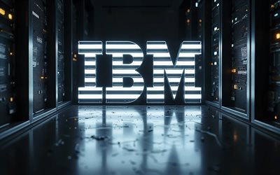 ibmホワイトネオンロゴ, 4k, エレクトロニクスブランド, データセンターラック, アートワーク, ibmロゴ, 暗闇, ブランドロゴ, ibmネオンロゴ, ibm, ブランド, ibmホワイトロゴ
