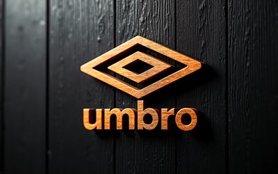 logo ombro, 4k, arte creativa, logo in legno marrone ombro 3d, backound in legno nero, logo 3d ombro, ombro, emblema ombro 3d