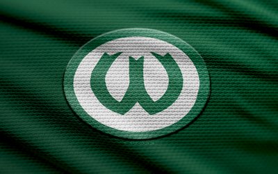 logotipo de tecido warta poznan, 4k, fundo de tecido verde, divisão 1, bokeh, futebol, logotipo warta poznan, emblema de warta poznan, warta poznan, clube de futebol polonês, warta poznan fc