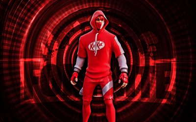 kitkat ikonik fortnite, 4k, kırmızı spiral arka plan, fortnite, yaratıcı, kitkat ikonik cildi, fortnite kitkat ikonik cilt, kitkat ikonik, fortnite karakterleri