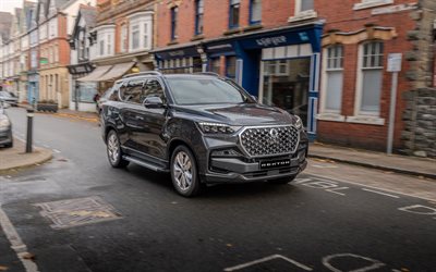 4k, KGM Rexton, street, 2025 cars, SUVs, motion blur, UK-spec, Gray KGM Rexton, 2025 KGM Rexton, korean cars, KGM