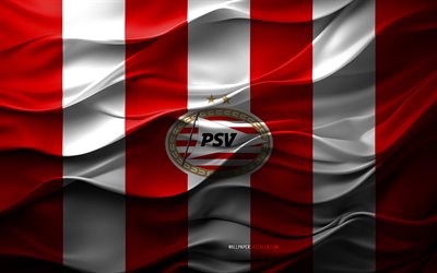 4k, logotipo psv eindhoven, psv, fundo 3d branco vermelho, erredivisie, psv eindhoven emblem, time de futebol holandês, psv eindhoven flag, textura 3d, holanda, psv eindhoven, futebol, logotipo psv