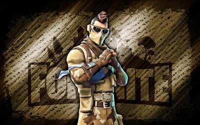 armadillo fortnite, 4k, ruskea diagonaalinen tausta, grunge-taide, fortnite, kuvitus, armadillo skin, fortnite-hahmot, armadillo, fortnite armadillo skin
