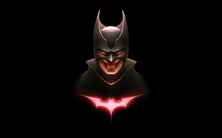 4k, バットマン, 最小限, スーパーヒーロー, 黒の背景, dcコミック, バットマンのミニマリズム, クリエイティブ, バットマン4k