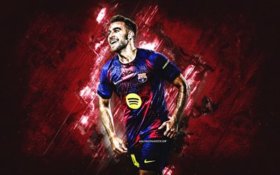 Eric Garcia, FC Barcelona, Spanish Footballer, Burgundy Stone Background, Goal Celebration, Grunge Art, Barcelona, La Liga, Spain, Football, Eric Garcia Barcelona