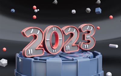 gott nytt år 2023, 3d bokstäver, 2023 3d bakgrund, 2023 koncept, 2023 gott nytt år, 2023 mall