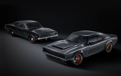 Dodge Super Charger 1968 Concept, 2018, evolution, gray coupe, american cars, Dodge