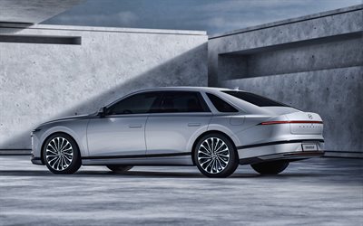 2023, hyundai grandeur, 4k, rückansicht, außen, weiße limousine, luxusautos, weißer hyundai grandeur, südkoreanische autos, neue pracht 2023, hyundai