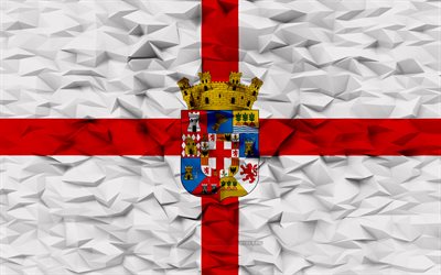 bandeira de almeria, 4k, província espanhola, fundo de polígono 3d, textura de polígono 3d, dia de almeria, 3d bandeira de almeria, símbolos nacionais espanhóis, arte 3d, província de almeria, espanha