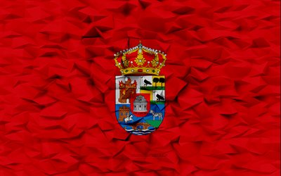 drapeau d'avila, 4k, province espagnole, fond de polygone 3d, drapeau ávila, texture de polygone 3d, jour d'avila, drapeau d'avila 3d, symboles nationaux espagnols, art 3d, province d'ávila, espagne