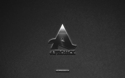 Afrojack logo, music brands, gray stone background, Afrojack emblem, music logos, Afrojack, music signs, Afrojack metal logo, stone texture