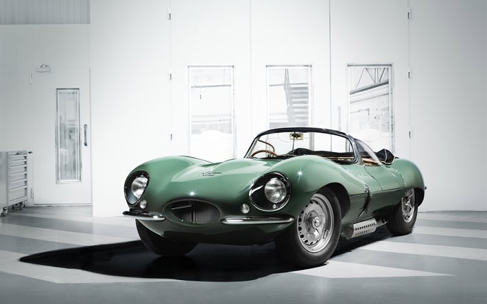 jaguar xkss continuation, 2017 bilar, roadster, grön jaguar