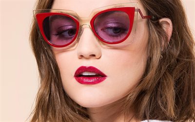 Lucy Hale, portrait, American actress, photoshoot, red glasses, Hollywood, Karen Lucille Hale, Lucy Hale photoshoot