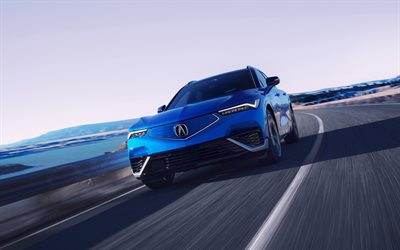 acura zdx tip s, 4k, yol, 2025 araba, geçitler, mavi acura zdx, hareket bulanıklığı, acura zdx, 2025 acura zdx, japon arabaları, acura