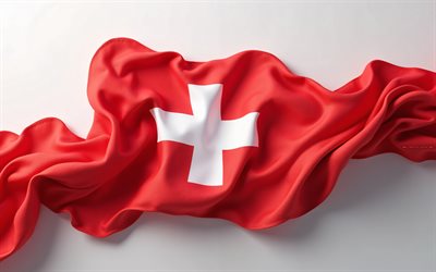bandera suiza, 4k, bandera de suiza, textura ondulada de seda, bandera ondulada suiza, europa, unión europea, suiza