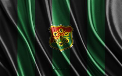 4k, gais logotyp, allsvenskan, grön svart sidenstruktur, gais flagga, svensk fotbollsklubb, fotboll, siden flagga, gais emblem, sverige, gais märke, gais