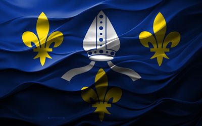 4k, saintonge bayrağı, fransa'nın bölgeleri, 3d saintonge bayrağı, fransa, 3 boyutlu doku, saintonge günü, fransız ulusal sembolleri, 3 boyutlu sanat, saintonge