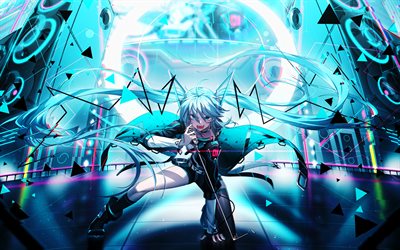 4k, 復興ミク, ステージ, ボーカロイド, コンサート, 主人公, 漫画, 青い髪, ボーカロイド文字, 日本のバーチャルシンガー, 復興ミクヴォーカロイド