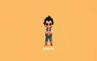 vegeta, bola de dragón, fondo de papel naranja, príncipe vegeta iv, personaje de bola de dragón, personaje vegeta, protagonista de dragon ball, manga japonés, personajes de anime, dragon ball vegeta