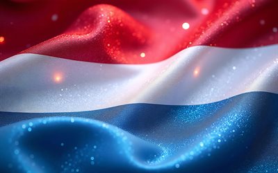 Luxembourg sparkling flag, 4k, close-up, abstract art, Day of Luxembourg, bokeh, flag of Luxembourg, Luxembourgian flag, Luxembourg flag, creative art, Luxembourg